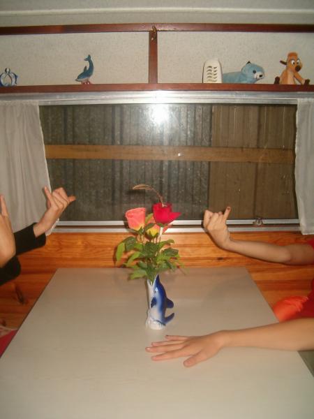 voici notre table et nos mains lol